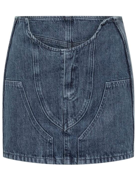  오프화이트 숏 스커트 오토바이 미니스커트 블루