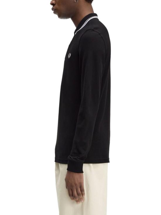  프레드페리 폴로 티셔츠 프레드 페리 더블 라인 폴로 셔츠 그린 - FRED PERRY