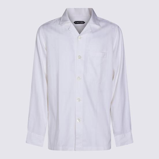  톰포드 탑 톰 포드 화이트 코튼 셔츠 베이지