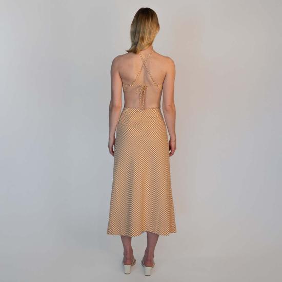  알리지 미디 스커트 알리시 체크 스커트 피치 체크 - ALYSI