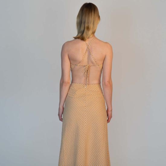  알리지 미디 스커트 알리시 체크 스커트 피치 체크 - ALYSI