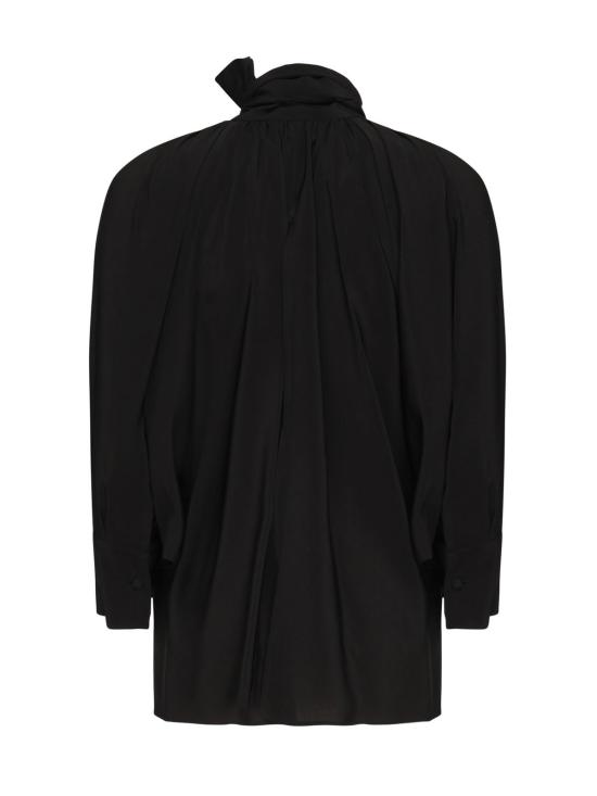  막스마라 블라우스 막스 마라 루즈핏 퓨어 실크  블랙 - MAX MARA