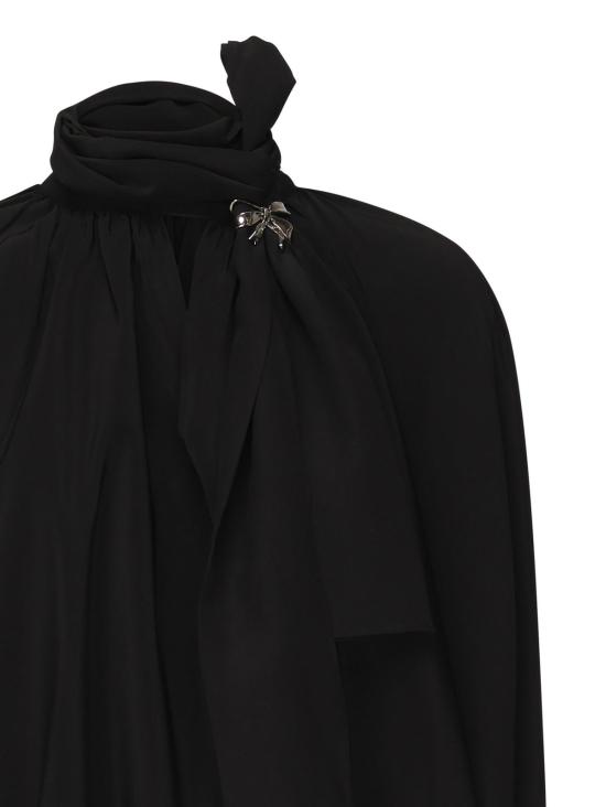  막스마라 블라우스 막스 마라 루즈핏 퓨어 실크  블랙 - MAX MARA