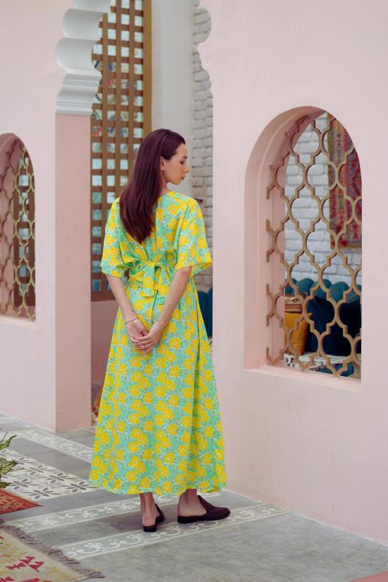  핑크 헤일리 미디 스커트 오브리 플로럴 랩탑과  세트, 옐로우 가든 - PINK HALEY