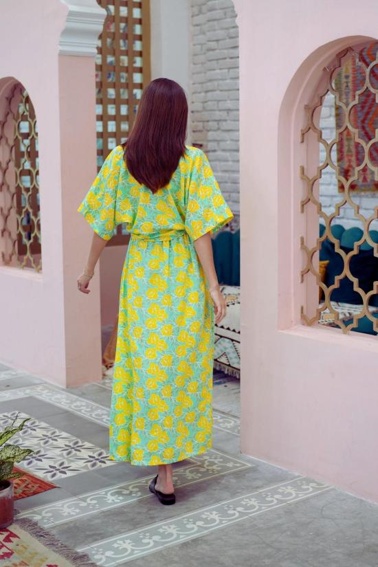  핑크 헤일리 미디 스커트 오브리 플로럴 랩탑과  세트, 옐로우 가든 - PINK HALEY