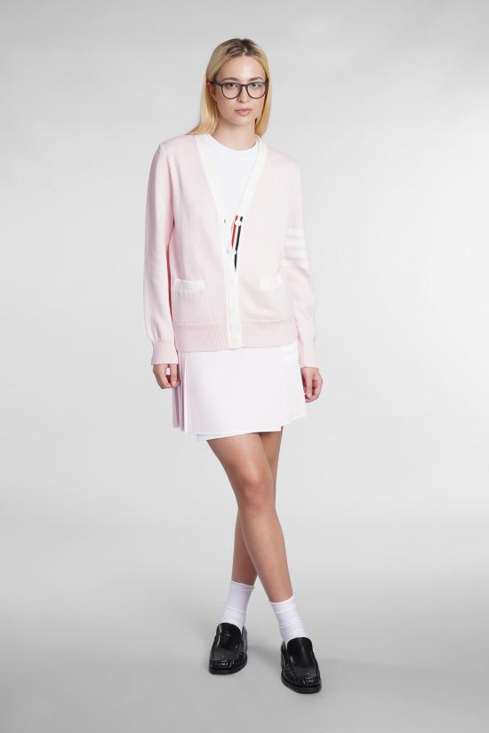  톰브라운 숏 스커트 톰 브라운 파스텔 핑크 비스코스 혼방 미니 스커트 - THOM BROWNE