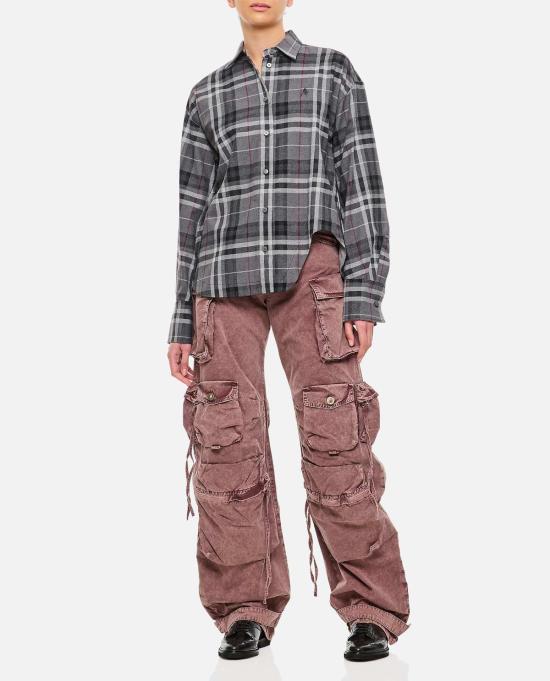  디 아티코 스트레이트 팬츠 아티코 펀 롱 팬츠 내추럴 마블 브라운 - THE ATTICO