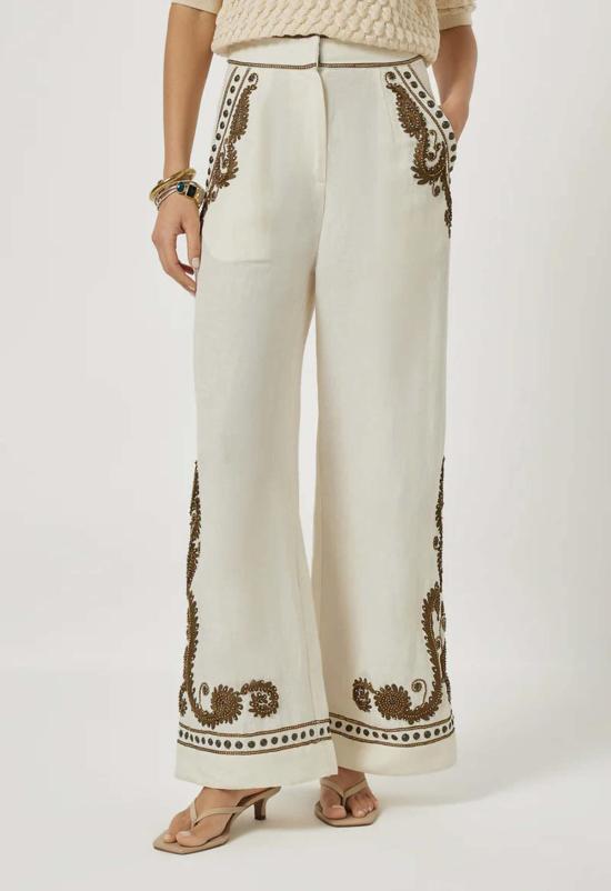  스칼렛 파피스 스트레이트 팬츠 스칼렛 포피스 테일런 트라우저 팬츠 바닐라/올리브 그린