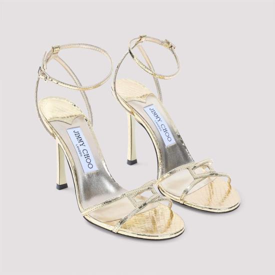  지미추 샌들 1998 레오 캔디 랩 가죽  골드 - JIMMY CHOO