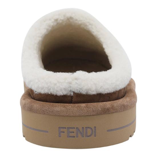  펜디 로퍼 FF 모티프 엠보싱 뮬 브라운 - FENDI
