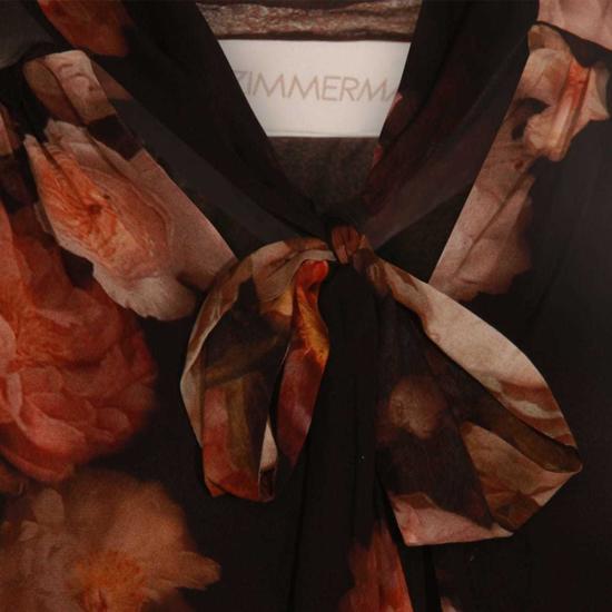  짐머만 민소매 티셔츠 블랙 탑 탱크탑 러셋 플로럴 - ZIMMERMANN