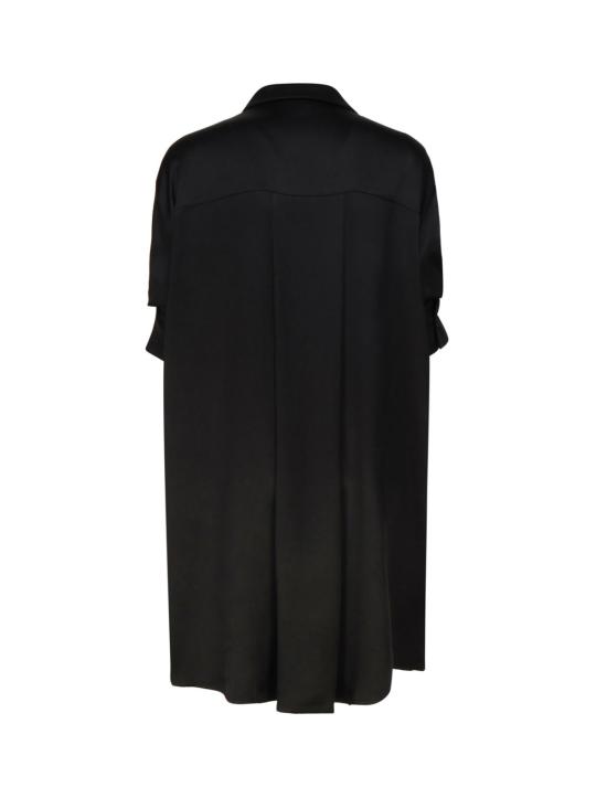  로에베 미디 원피스 블랙 새틴 셔츠 드레스 블랙 - LOEWE