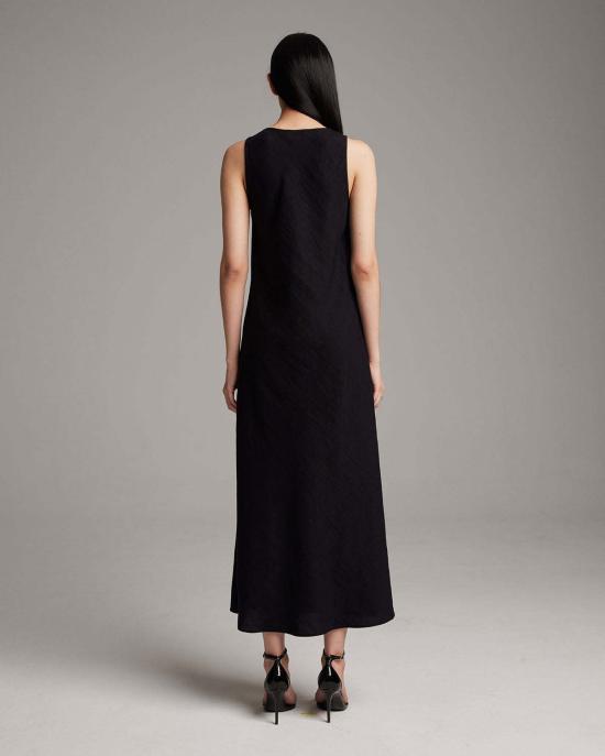  보즈 롱 원피스 딥 V넥 드레스 - VOZ