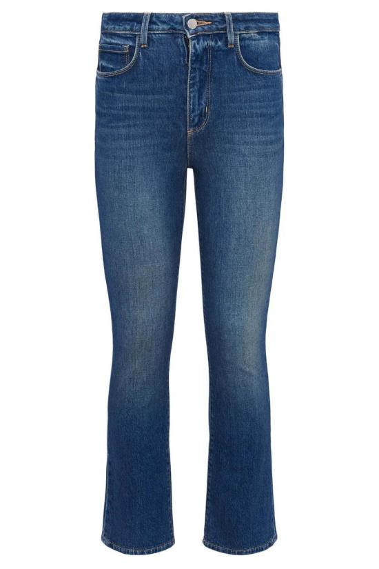  라장스 데님 팬츠 미라 크롭 마이크로 부츠 진 우드브리지