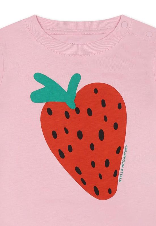  [키즈] 스텔라 맥카트니 탑 스텔라 매카트니 아동용 딸기 티셔츠 핑크색 - STELLA MCCARTNEY