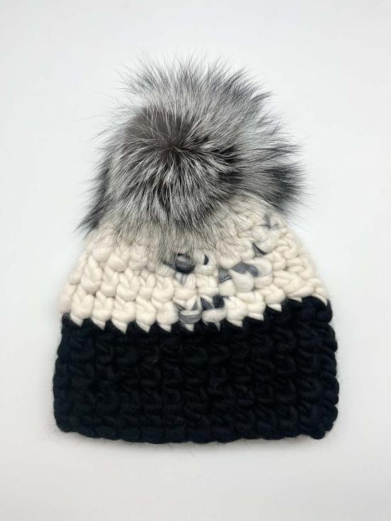  Mischa Lampert 모자 미샤 램퍼트 라이트 플로럴 | 블랙 + 블랙 XL 폼폼 - OTHER BRANDS