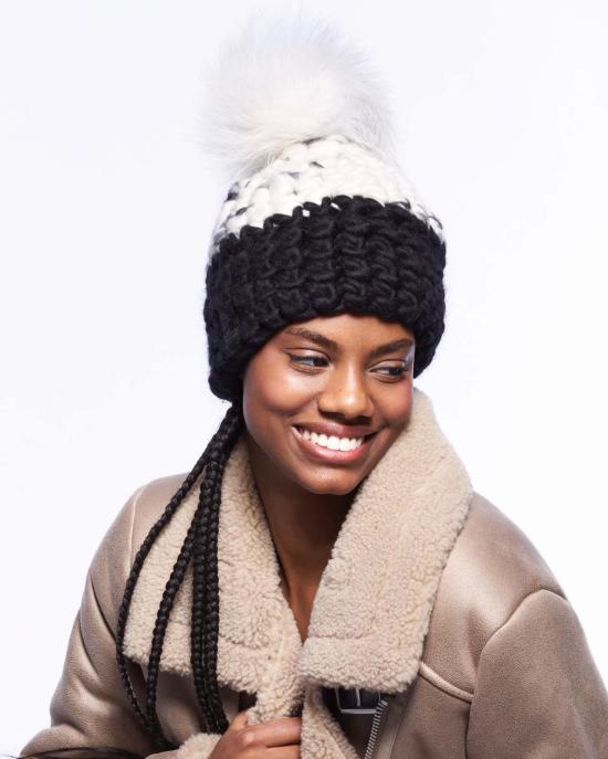  Mischa Lampert 모자 미샤 램퍼트 라이트 플로럴 | 블랙 + 블랙 XL 폼폼