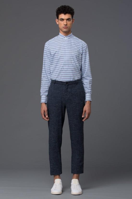  PALMIERS DU MAL 긴팔 셔츠 Palmiers Du Mal Villa 팝오버  블루 스트라이프 - OTHER BRANDS