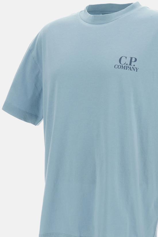  씨피 컴퍼니 반팔 티셔츠 C.P. 컴퍼니 반팔 크루넥 티셔츠 클리어 블루 - C.P. COMPANY