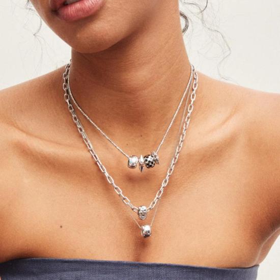  Adina Reyter 목걸이/팬던트 아디나 레이터 실버 블랙 세라믹 체커보드 빅 비드