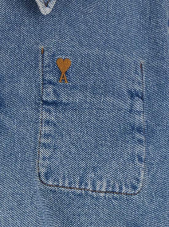  아미 데님 자켓 알렉상드르 마티우시 ADC 자수 및 로고 패치 데님 재킷 (블루) - AMI