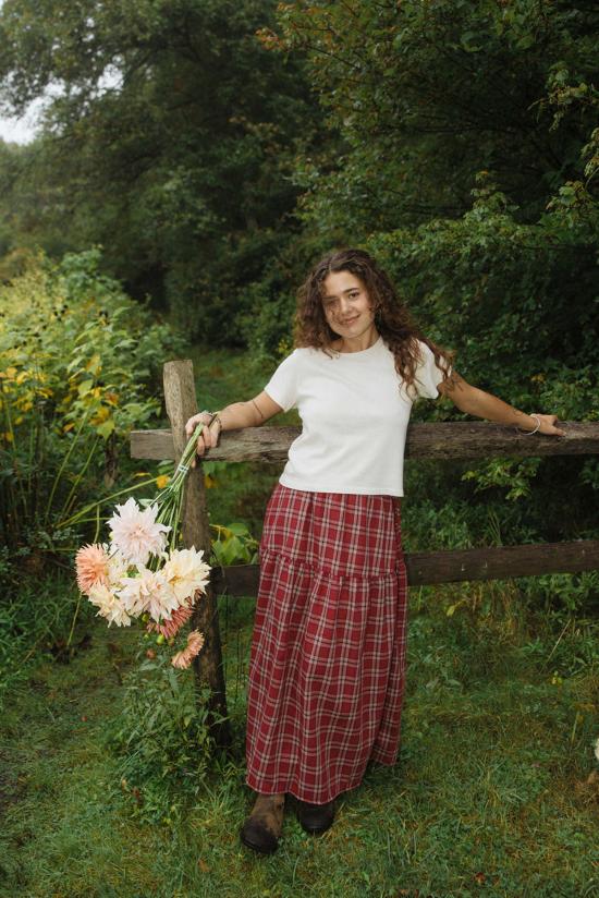  콘라도 미디 스커트 파트리스 미디 체크 스커트