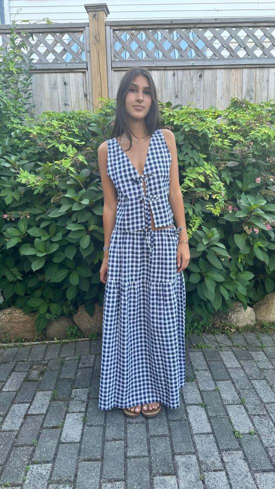  콘라도 미디 스커트 파트리스 미디 체크 스커트 - CONRADO