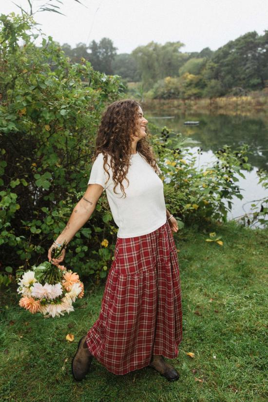  콘라도 미디 스커트 파트리스 미디 체크 스커트 - CONRADO