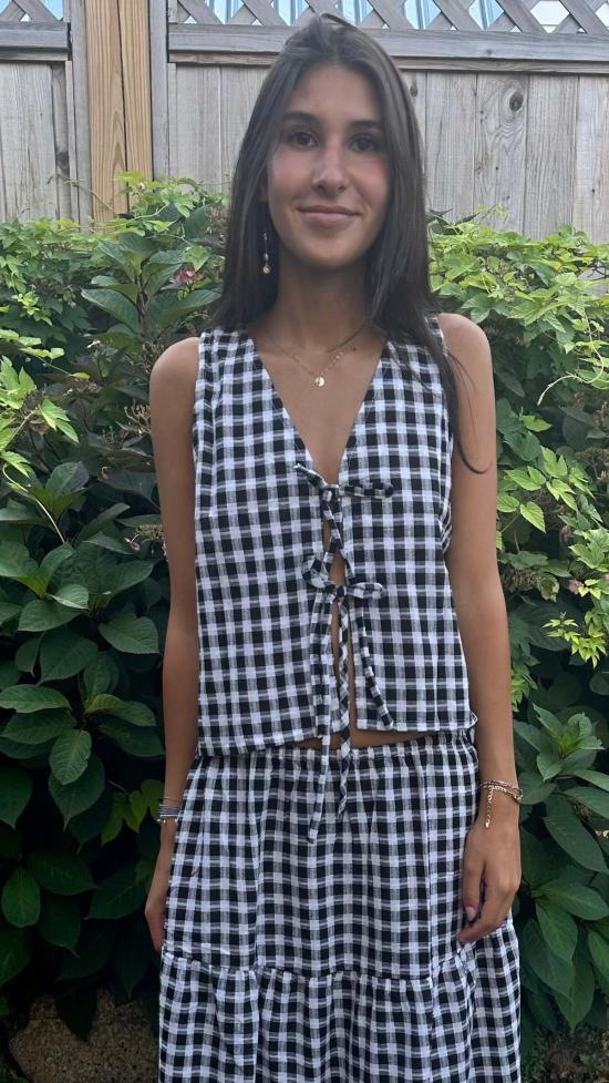  콘라도 미디 스커트 파트리스 미디 체크 스커트 - CONRADO