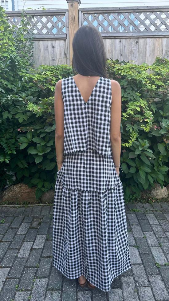  콘라도 미디 스커트 파트리스 미디 체크 스커트 - CONRADO