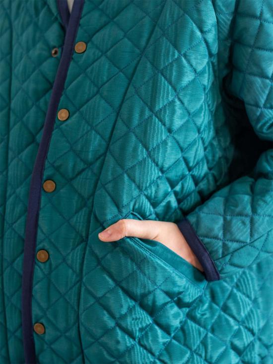  에블린 자켓 A B E L I N E 모아레 코튼 퀼트 재킷 블루 스프루스 - A B E L I N E