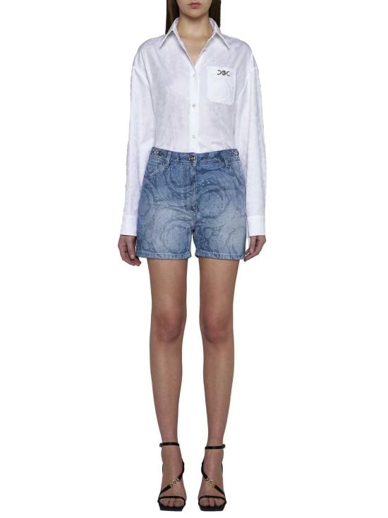  베르사체 데님 숏팬츠 슬림핏 데님 반바지 미디엄 블루 - VERSACE