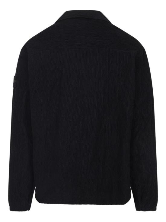  스톤 아일랜드 긴팔 셔츠 코듀로이 벨벳 오버 블랙 - STONE ISLAND