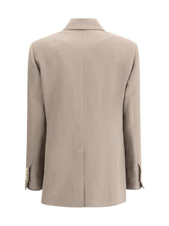  브루넬로 쿠치넬리 수트 자켓 더블 브레스티드 블레이저 카카오 - BRUNELLO CUCINELLI