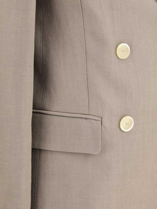  브루넬로 쿠치넬리 수트 자켓 더블 브레스티드 블레이저 카카오 - BRUNELLO CUCINELLI