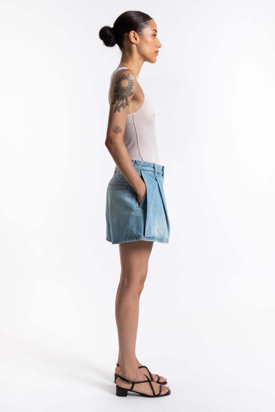  하이쿠레 데님 숏팬츠 애슐리 쇼츠 파라다이스 워시 - HAIKURE