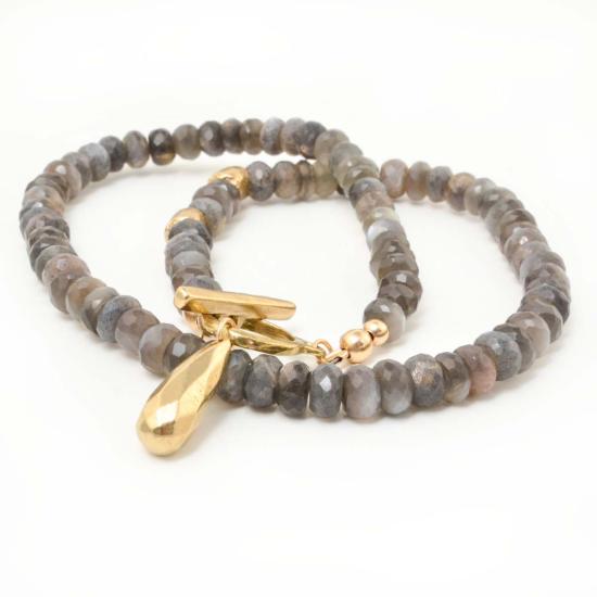  목걸이/팬던트 컬렉션 1304 골든 물방울 문스톤 목걸이 - OTHER BRANDS