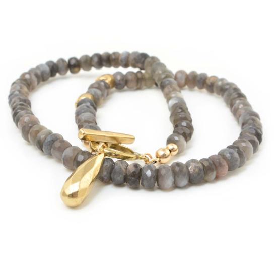  목걸이/팬던트 컬렉션 1304 골든 물방울 문스톤 목걸이 - OTHER BRANDS