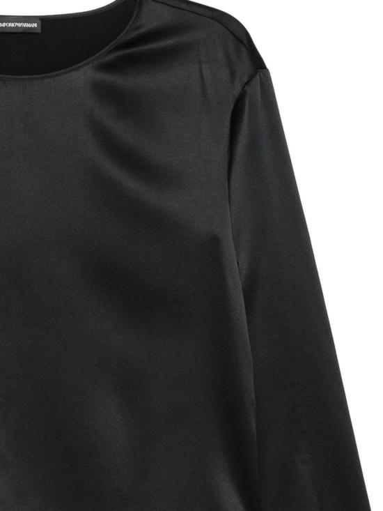  엠포리오 아르마니 긴팔 티셔츠 실크  블랙 - EMPORIO ARMANI