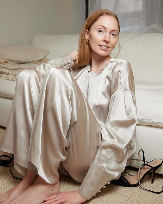  INGA-LENA 스트레이트 팬츠 잉가 레나 비욘 실크  샌드쉘 - OTHER BRANDS