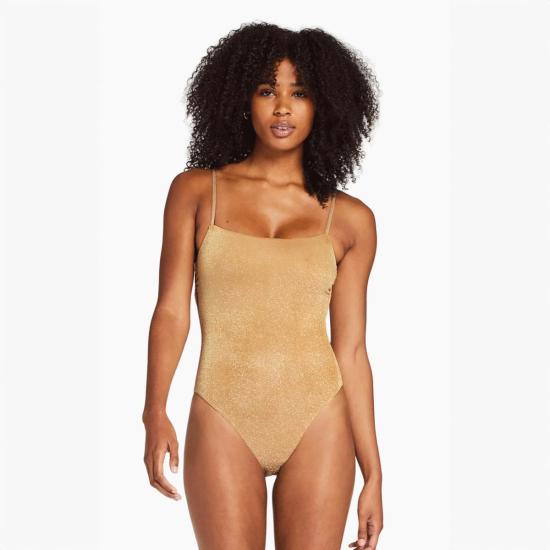  Vitamin A 원피스 수영복 비타민 A 제나 풀피스 수영복 골드 메탈릭