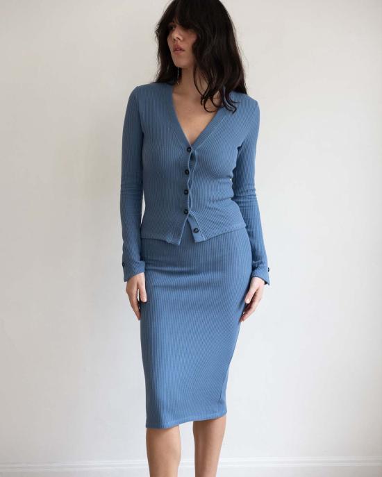  파리 데사이 롱 스커트 워리 골지 니트 스커트