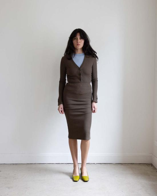  Pari Desai 롱 스커트 파리 데사이 워리 골지 니트 스커트 - OTHER BRANDS