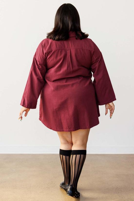  Noble 숏 원피스 노블 미니 스모크 드레스 버건디 - OTHER BRANDS