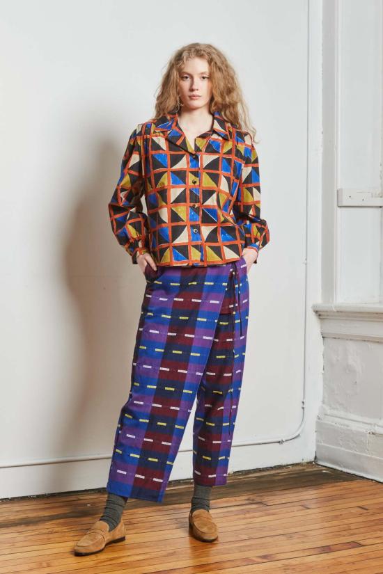  RUJUTA SHETH 스트레이트 팬츠 루주타 셰스 하프 랩 팬츠