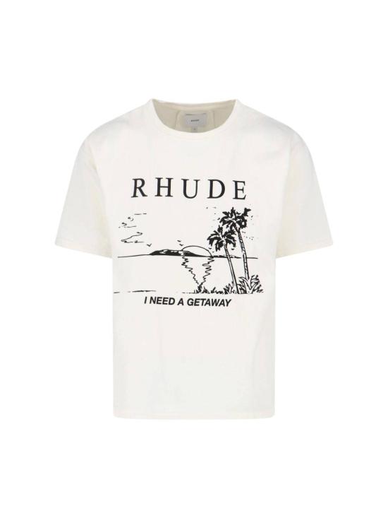  루드 반팔 티셔츠 Rhude I Need A Getaway 티셔츠 (흰색)
