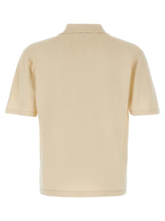  메종키츠네 폴로 티셔츠 메종 키츠네 볼드 폭스 헤드 폴로 셔츠 베이지 - MAISON KITSUNE