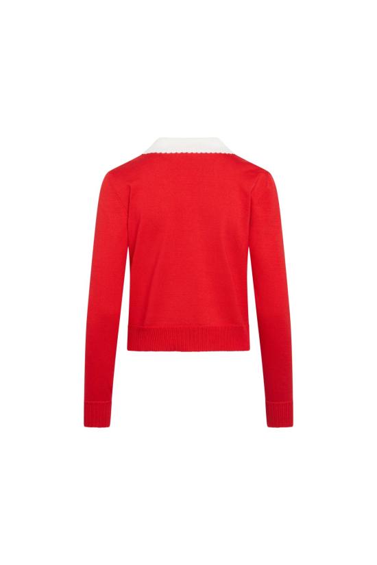  올리비아 라티노비치 가디건 페니워스 여사 카디건 레드 - OLIVIA LATINOVICH