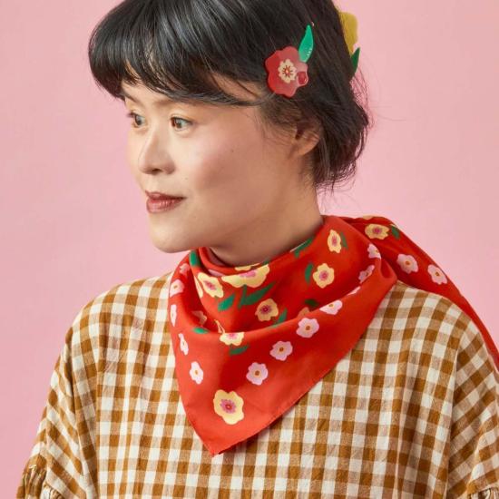  센티넬 머플러/스카프 캣 가든 그놈 코튼 실크 반다나 - CENTINELLE
