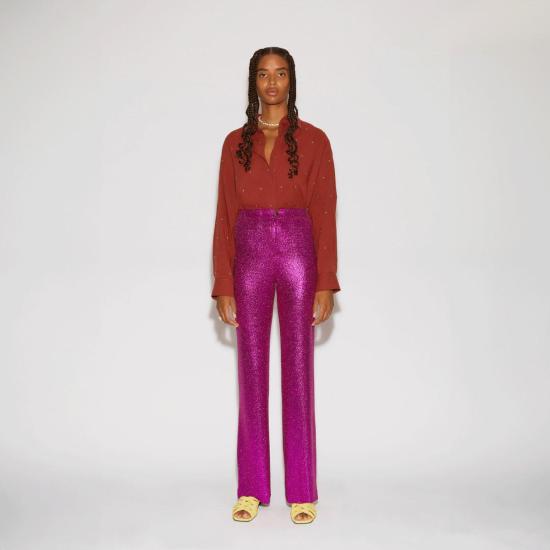  로제나 스트레이트 팬츠 로잔나 듀크 팬츠 핑크 스파클